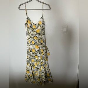 Lush white dress with lemon print, small